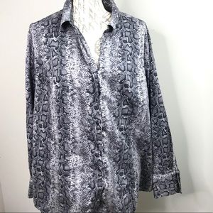 LANE BRYANT Snakeskin Print Button Plus Size Shirt